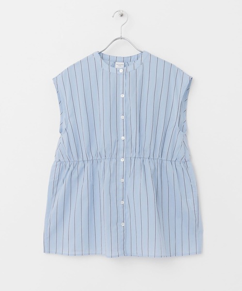 URBAN RESEARCH DOORS（アーバンリサーチドアーズ）の「ウエストギャザーストライプシャツ（シャツ/ブラウス・レディース・ブルー/グリーン・MEDIUM）」の17枚目の写真