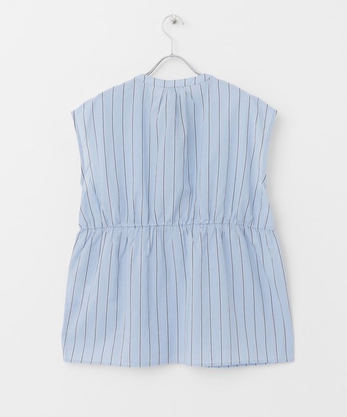 URBAN RESEARCH DOORS（アーバンリサーチドアーズ）の「ウエストギャザーストライプシャツ（シャツ/ブラウス・レディース・ブルー/グリーン・MEDIUM）」の13枚目の写真