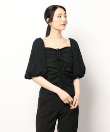 MIXXDAVID | カットジャガードギャザーブラウス(Tシャツ/カットソー)
