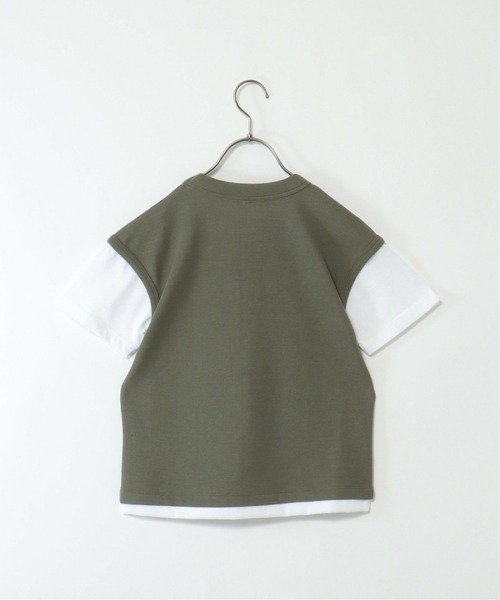 ikka(イッカ)の「【キッズ】鹿の子フェイクベストレイヤーTシャツ(100~160cm)(Tシャツ/カットソー・キッズ・ネイビー/オリーブ・110/160/140/120/130/100/150)」の12枚目の写真