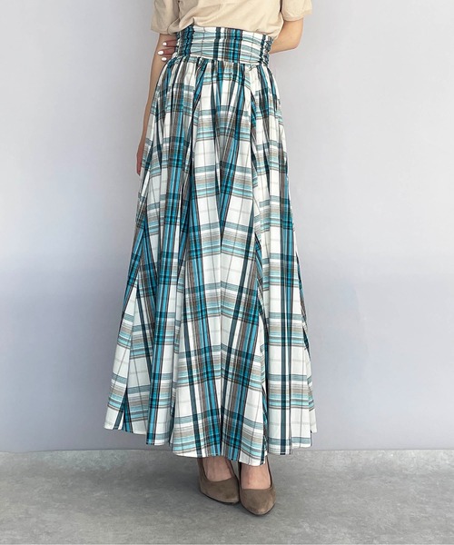 PICCIN（ピッチン）の「バックリボンハイウエストスカート（スカート・レディース・オレンジ/ブルー・M）」の2枚目の写真