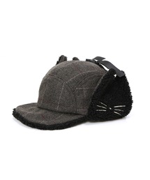 la poche biscuit（ラポシェビスキュイ）の「猫モチーフ耳当て付きフライトキャップ（キャップ・キッズ）」