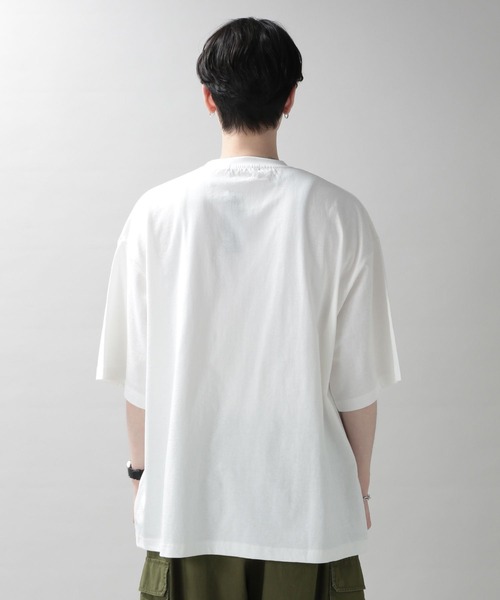 RAGEBLUE(レイジブルー)の「フラワー刺繍/ビッグシルエットTシャツ(Tシャツ/カットソー・メンズ・ホワイト/ライトブルー・MEDIUM/LARGE)」の11枚目の写真