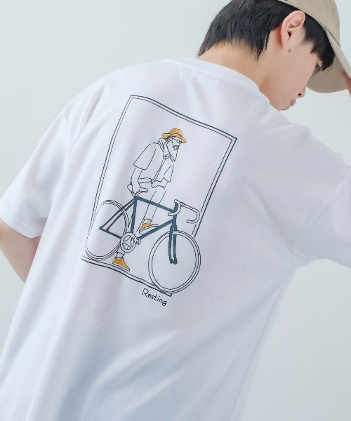 improves(インプローブス)の「イラスト バックプリント&刺しゅう 半袖Tシャツ(Tシャツ/カットソー・メンズ・ホワイト系その他/レッド/ラベンダー/グリーン/スミクロ/ホワイト・LARGE/MEDIUM)」の2枚目の写真