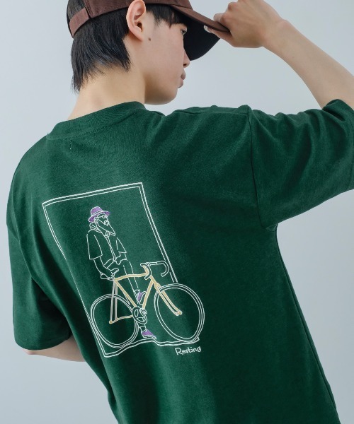 improves(インプローブス)の「イラスト バックプリント&刺しゅう 半袖Tシャツ(Tシャツ/カットソー・メンズ・ホワイト系その他/レッド/ラベンダー/グリーン/スミクロ/ホワイト・LARGE/MEDIUM)」の5枚目の写真