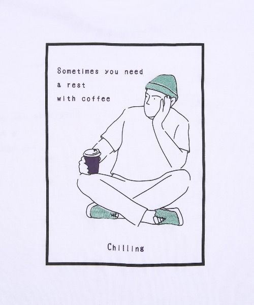 improves(インプローブス)の「イラスト バックプリント&刺しゅう 半袖Tシャツ(Tシャツ/カットソー・メンズ・ホワイト系その他/レッド/ラベンダー/グリーン/スミクロ/ホワイト・LARGE/MEDIUM)」の17枚目の写真