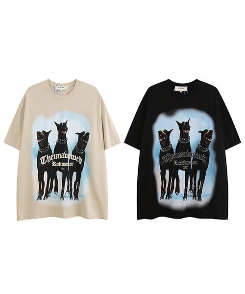 Ressaca(レサーカ)の「DOG ロゴプリントオーバーサイズ半袖犬Tシャツ(Tシャツ/カットソー・メンズ・ブラック/ベージュ・M/L/XL)」の18枚目の写真