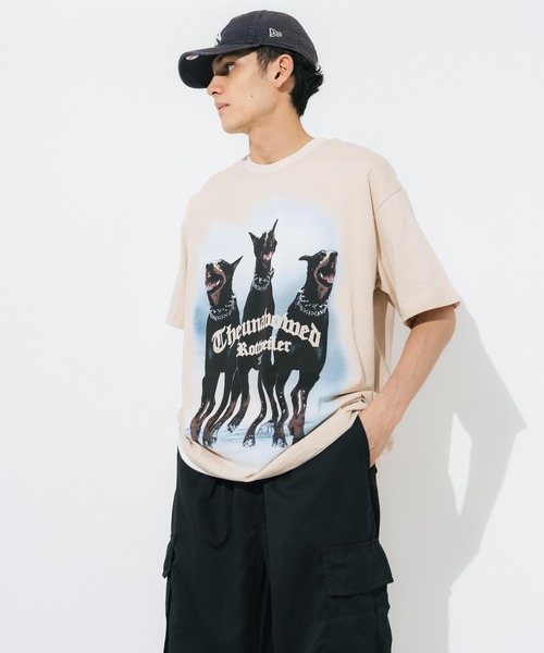 Ressaca(レサーカ)の「DOG ロゴプリントオーバーサイズ半袖犬Tシャツ(Tシャツ/カットソー・メンズ・ブラック/ベージュ・M/L/XL)」の13枚目の写真