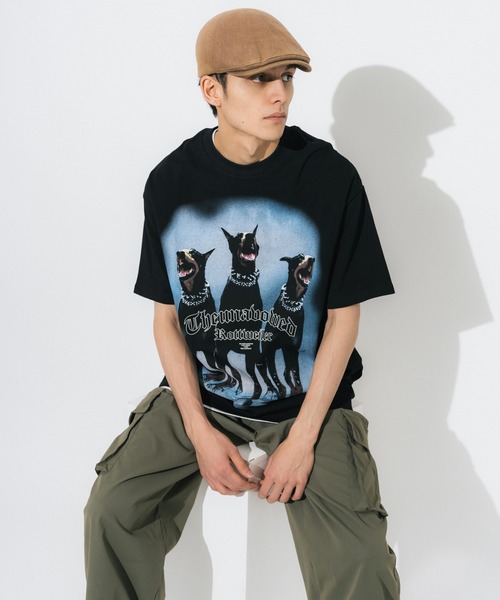 Ressaca(レサーカ)の「DOG ロゴプリントオーバーサイズ半袖犬Tシャツ(Tシャツ/カットソー・メンズ・ブラック/ベージュ・M/L/XL)」の7枚目の写真
