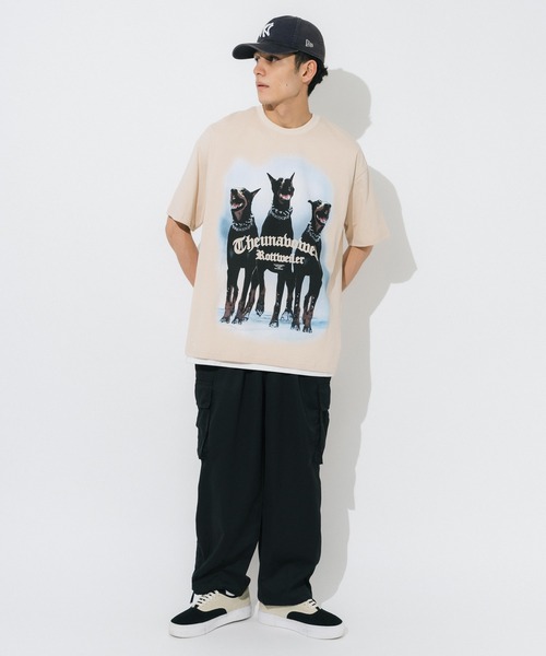 Ressaca(レサーカ)の「DOG ロゴプリントオーバーサイズ半袖犬Tシャツ(Tシャツ/カットソー・メンズ・ブラック/ベージュ・M/L/XL)」の12枚目の写真