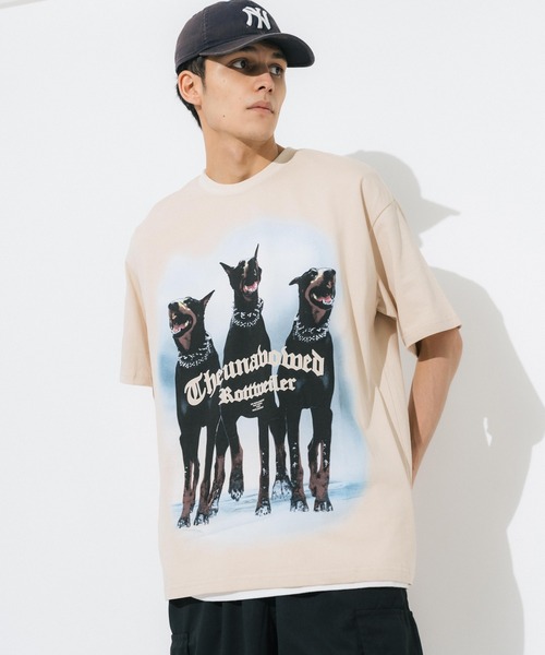 Ressaca(レサーカ)の「DOG ロゴプリントオーバーサイズ半袖犬Tシャツ(Tシャツ/カットソー・メンズ・ブラック/ベージュ・M/L/XL)」の9枚目の写真