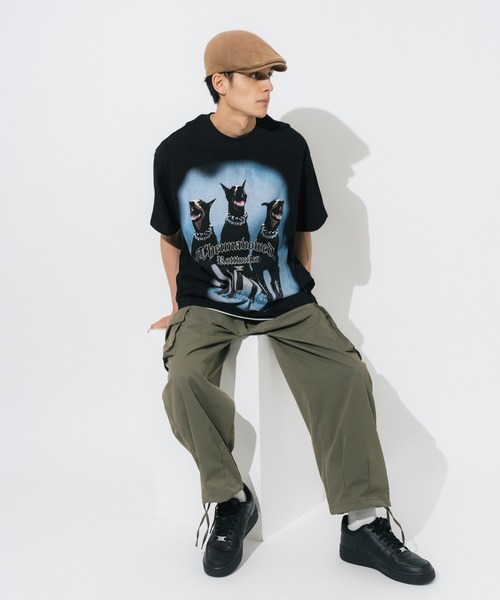 Ressaca(レサーカ)の「DOG ロゴプリントオーバーサイズ半袖犬Tシャツ(Tシャツ/カットソー・メンズ・ブラック/ベージュ・M/L/XL)」の5枚目の写真