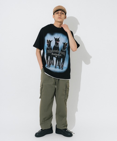 Ressaca(レサーカ)の「DOG ロゴプリントオーバーサイズ半袖犬Tシャツ(Tシャツ/カットソー・メンズ・ブラック/ベージュ・M/L/XL)」の6枚目の写真