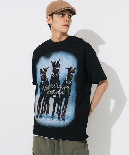 Ressaca(レサーカ)の「DOG ロゴプリントオーバーサイズ半袖犬Tシャツ(Tシャツ/カットソー・メンズ・ブラック/ベージュ・M/L/XL)」の8枚目の写真