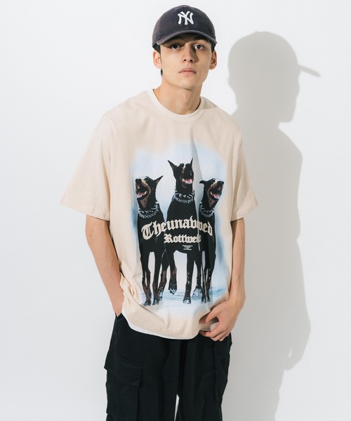 Ressaca(レサーカ)の「DOG ロゴプリントオーバーサイズ半袖犬Tシャツ(Tシャツ/カットソー・メンズ・ブラック/ベージュ・M/L/XL)」の14枚目の写真