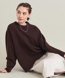 ウールカシミヤ アクアラグランクルーネックニットプルオーバー