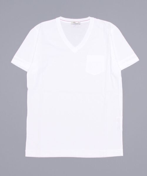 CROSSLEY(クロスリー)の「【CROSSLEY】 MADE IN ITALY Vネック Tシャツ(Tシャツ/カットソー・メンズ・ホワイト/ホワイト系その他/ネイビー/ピンク/ブラック系その他/ネイビー系1/ブラック・1/3/2)」の2枚目の写真