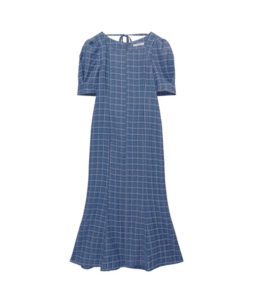 ADIRA(アディラ)の「ポコポコチェックマーメイドワンピ(ワンピース・レディース・ブルー/ブラック・MEDIUM)」の3枚目の写真