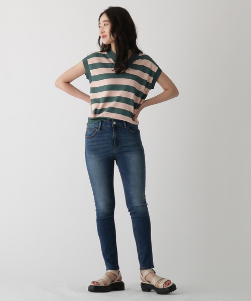 OPAQUE.CLIP（オペークドットクリップ）の「ストレッチスキニーパンツ（その他パンツ・レディース・チャコールグレー/ブラック/ダークブラウン/ライトベージュ/ブルー/ダークネイビー/ホワイト系/ダークグレー/ライトブルー・34/36/38/40/42）」の18枚目の写真