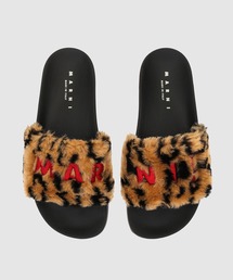 LEOPARD SLIDE/レオパードフェイクファーサンダル