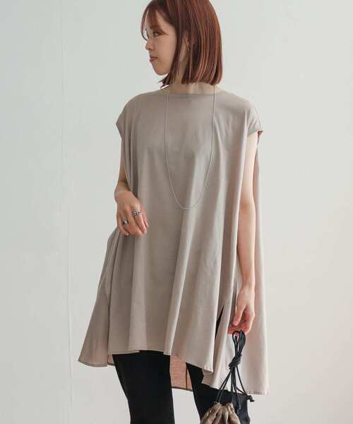 URBAN RESEARCH DOORS（アーバンリサーチドアーズ）の「フレアチュニックカットソー（Tシャツ/カットソー・レディース・チャコールグレー/ベージュ系その他・MEDIUM）」の14枚目の写真