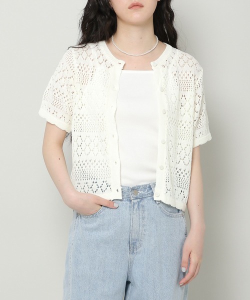 ALAND（エーランド）の「3.3 Field Trip／SHEER KNIT カーディガン 2353236（カーディガン/ボレロ・レディース・ライトブルー/ブラック/アイボリー・FREE）」の3枚目の写真