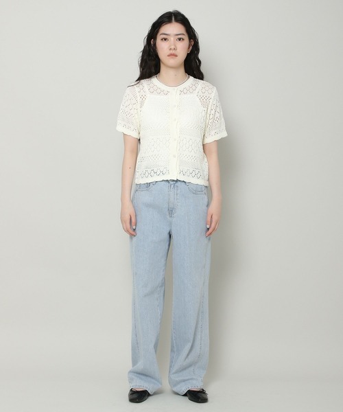 ALAND（エーランド）の「3.3 Field Trip／SHEER KNIT カーディガン 2353236（カーディガン/ボレロ・レディース・ライトブルー/ブラック/アイボリー・FREE）」の8枚目の写真