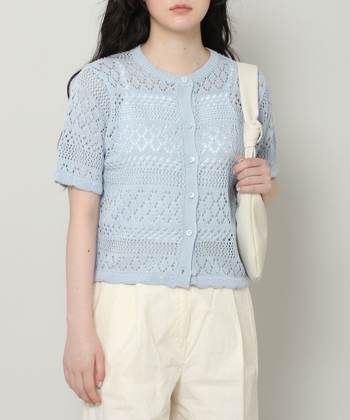 ALAND（エーランド）の「3.3 Field Trip／SHEER KNIT カーディガン 2353236（カーディガン/ボレロ・レディース・ライトブルー/ブラック/アイボリー・FREE）」の5枚目の写真