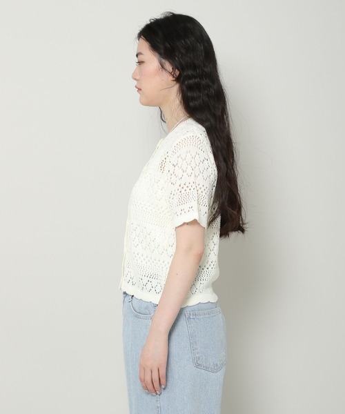 ALAND（エーランド）の「3.3 Field Trip／SHEER KNIT カーディガン 2353236（カーディガン/ボレロ・レディース・ライトブルー/ブラック/アイボリー・FREE）」の9枚目の写真