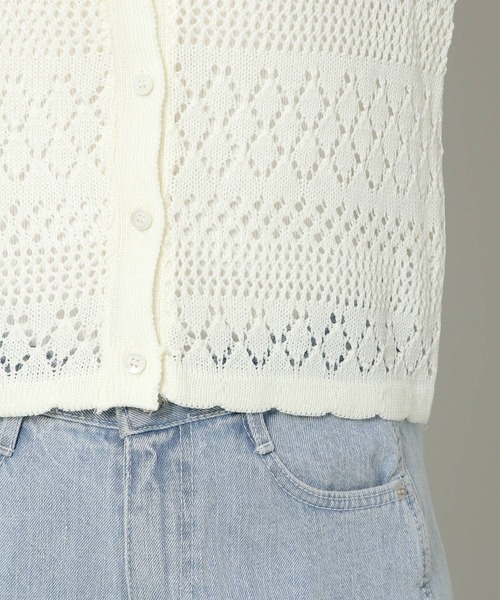 ALAND（エーランド）の「3.3 Field Trip／SHEER KNIT カーディガン 2353236（カーディガン/ボレロ・レディース・ライトブルー/ブラック/アイボリー・FREE）」の6枚目の写真