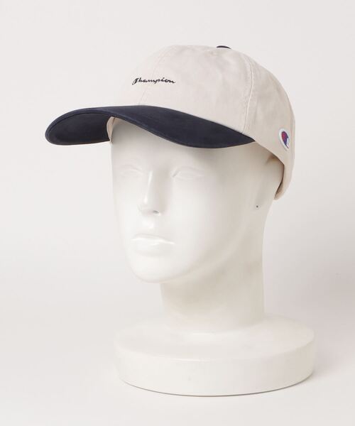 Champion(チャンピオン)の「【Champion/チャンピオン】ツイルミニロゴキャップ(キャップ・メンズ・ホワイト/ブラック/ベージュ/ネイビー/グレー/グリーン・FREE)」の2枚目の写真