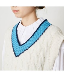 シンゾーンTHE SHINZONE バイカラー Vネック ニットベスト グリーン THE SHINZONE（ザ シンゾーン）の「THE SHINZONE COLOR V KNIT