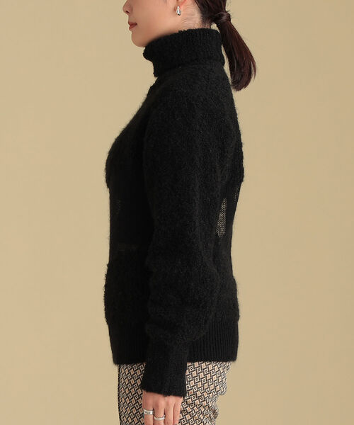 Ray BEAMS(レイビームス)の「Ray BEAMS / ブークレ キリカエ タートルネック ニット(ニット/セーター・レディース・ブルー/ブラック・ONE SIZE)」の7枚目の写真