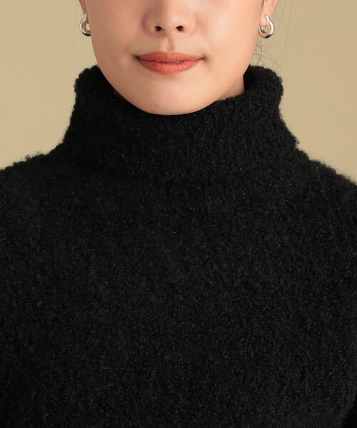 Ray BEAMS(レイビームス)の「Ray BEAMS / ブークレ キリカエ タートルネック ニット(ニット/セーター・レディース・ブルー/ブラック・ONE SIZE)」の4枚目の写真