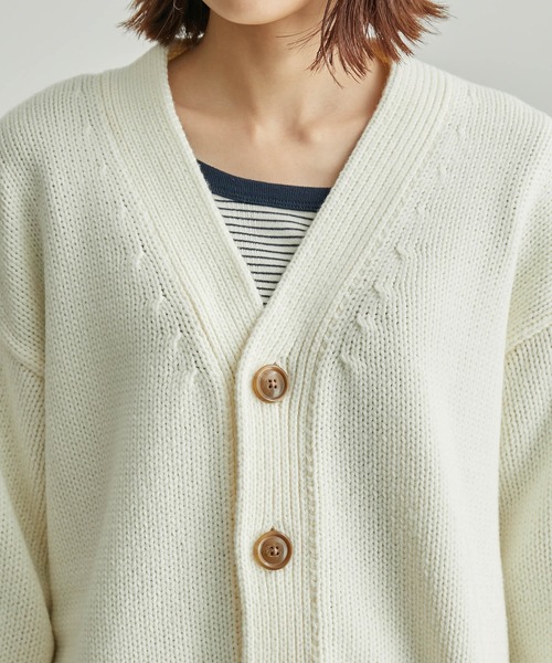 ROPE' PICNIC(ロペピクニック)の「【WEB限定カラー:レッド】バンドンニットミドル丈カーディガン(カーディガン/ボレロ・レディース・ブラック/レッド/ブルー/オレンジ系その他/キナリ・38)」の12枚目の写真