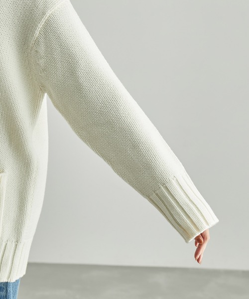 ROPE' PICNIC(ロペピクニック)の「【WEB限定カラー:レッド】バンドンニットミドル丈カーディガン(カーディガン/ボレロ・レディース・ブラック/レッド/ブルー/オレンジ系その他/キナリ・38)」の9枚目の写真