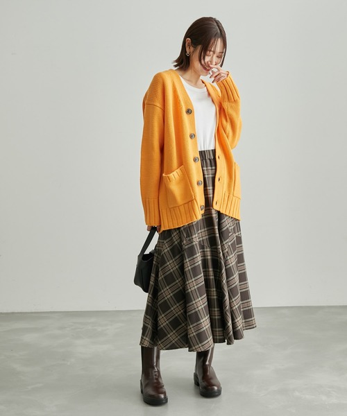 ROPE' PICNIC(ロペピクニック)の「【WEB限定カラー:レッド】バンドンニットミドル丈カーディガン(カーディガン/ボレロ・レディース・ブラック/レッド/ブルー/オレンジ系その他/キナリ・38)」の11枚目の写真