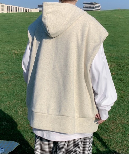 MGV(エムジーヴィー)の「カレッジロゴダブルジップベストパーカー(ベスト・メンズ・ブラウン/グレー・MEDIUM/LARGE/X-LARGE)」の10枚目の写真