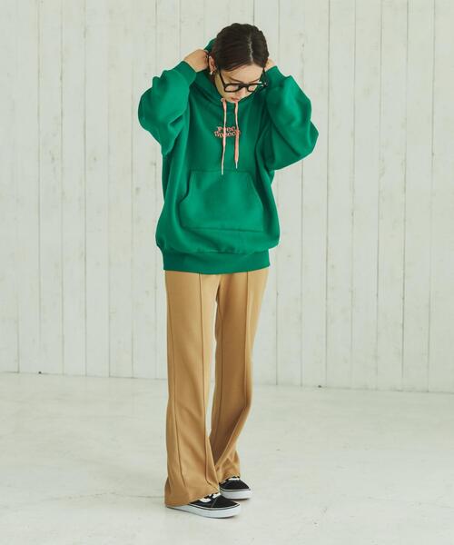 coen（コーエン）の「FreeSpeech(フリースピーチ)裏起毛フーディー（パーカー・レディース・ダークグリーン/オフホワイト・L/M）」の7枚目の写真