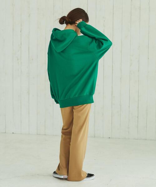 coen（コーエン）の「FreeSpeech(フリースピーチ)裏起毛フーディー（パーカー・レディース・ダークグリーン/オフホワイト・L/M）」の8枚目の写真