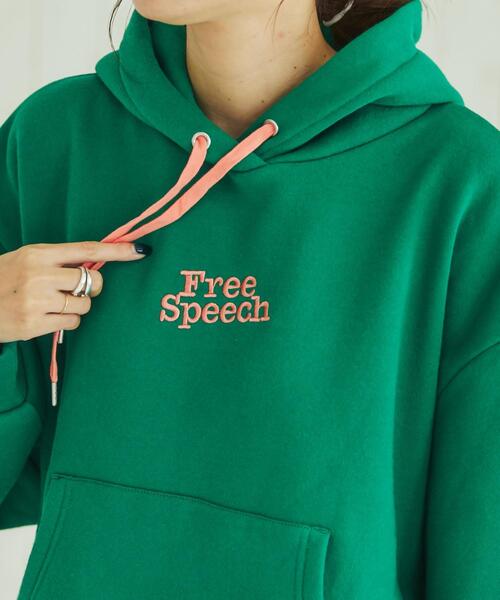 coen（コーエン）の「FreeSpeech(フリースピーチ)裏起毛フーディー（パーカー・レディース・ダークグリーン/オフホワイト・L/M）」の11枚目の写真