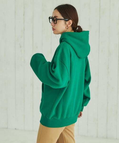 coen（コーエン）の「FreeSpeech(フリースピーチ)裏起毛フーディー（パーカー・レディース・ダークグリーン/オフホワイト・L/M）」の12枚目の写真