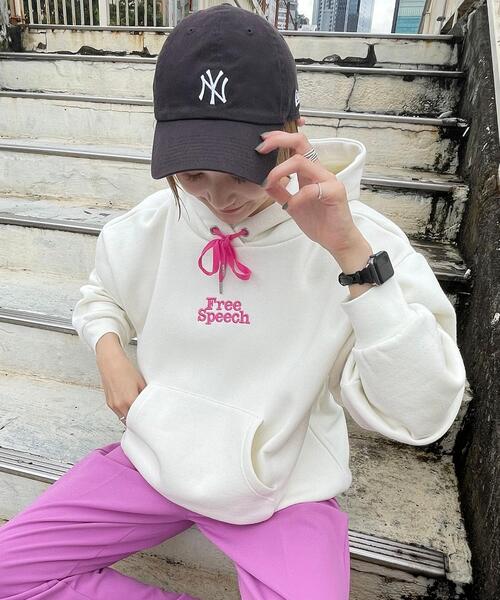 coen（コーエン）の「FreeSpeech(フリースピーチ)裏起毛フーディー（パーカー・レディース・ダークグリーン/オフホワイト・L/M）」の17枚目の写真