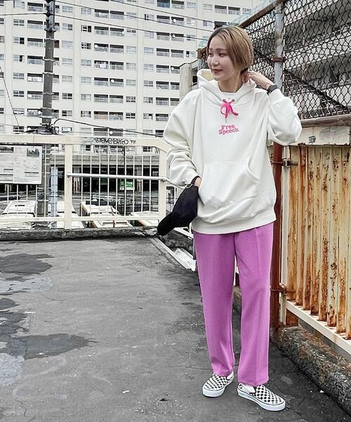 coen（コーエン）の「FreeSpeech(フリースピーチ)裏起毛フーディー（パーカー・レディース・ダークグリーン/オフホワイト・L/M）」の21枚目の写真