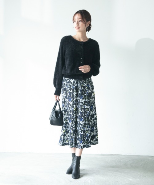 M.deux（エムドゥ）の「クルーネックシャギーカーデ（カーディガン/ボレロ・レディース・ライトグレー/ブラック/ラベンダー/オフホワイト/ベージュ・MEDIUM）」の16枚目の写真