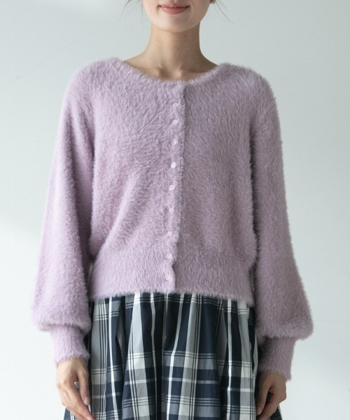 M.deux（エムドゥ）の「クルーネックシャギーカーデ（カーディガン/ボレロ・レディース・ライトグレー/ブラック/ラベンダー/オフホワイト/ベージュ・MEDIUM）」の11枚目の写真