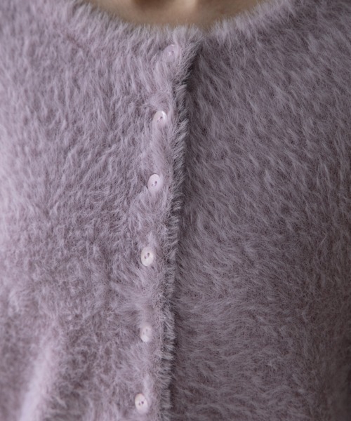 M.deux（エムドゥ）の「クルーネックシャギーカーデ（カーディガン/ボレロ・レディース・ライトグレー/ブラック/ラベンダー/オフホワイト/ベージュ・MEDIUM）」の13枚目の写真