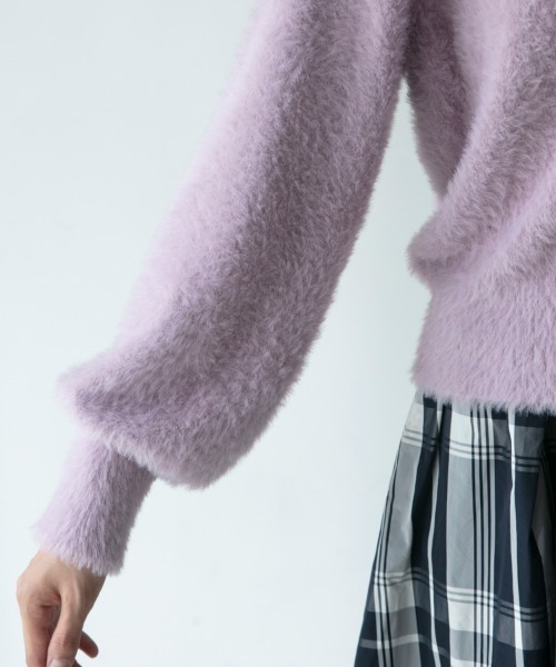 M.deux（エムドゥ）の「クルーネックシャギーカーデ（カーディガン/ボレロ・レディース・ライトグレー/ブラック/ラベンダー/オフホワイト/ベージュ・MEDIUM）」の19枚目の写真