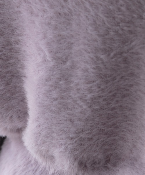 M.deux（エムドゥ）の「クルーネックシャギーカーデ（カーディガン/ボレロ・レディース・ライトグレー/ブラック/ラベンダー/オフホワイト/ベージュ・MEDIUM）」の9枚目の写真