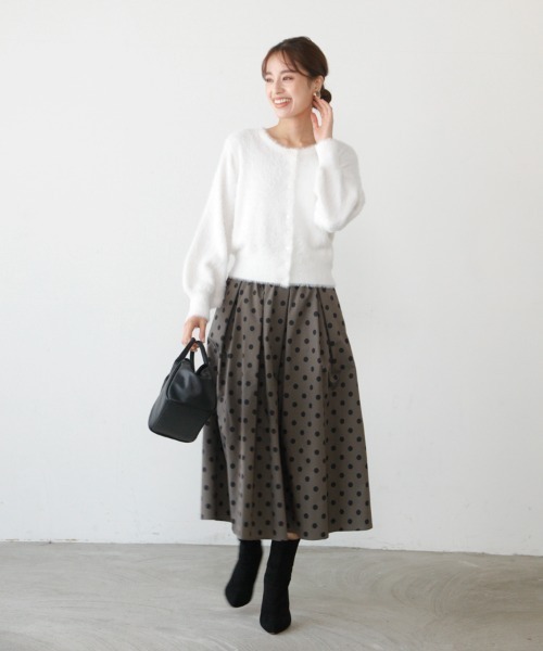 M.deux（エムドゥ）の「クルーネックシャギーカーデ（カーディガン/ボレロ・レディース・ライトグレー/ブラック/ラベンダー/オフホワイト/ベージュ・MEDIUM）」の21枚目の写真